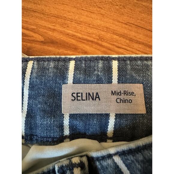 Mavi Jeans Selina Mid-Rise Chino Denim Striped Pants Mavi Jeans Sz 27 NWT - Picture 3 of 9